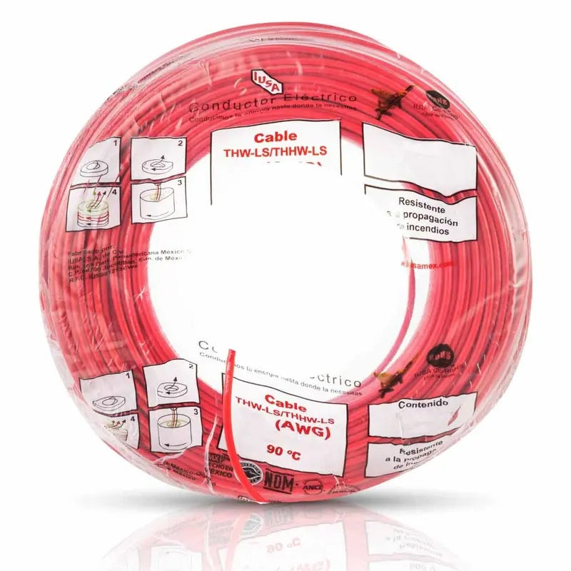 CABLE THW-LS IUSA #8 MTR ROJO BOLSA 100M