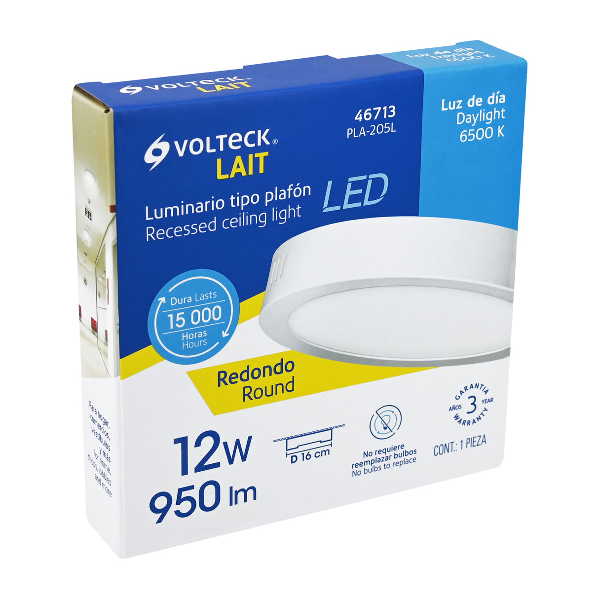 PLAFON LED 12W REDONDO LUZ DIA