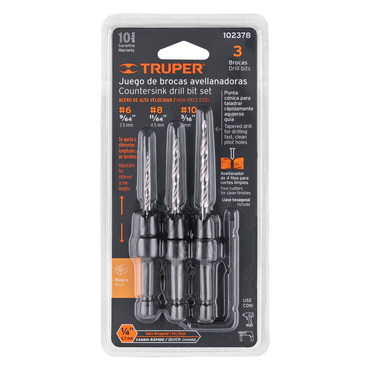 BROCAS AVELLANADORAS TRUPER 3 PZA