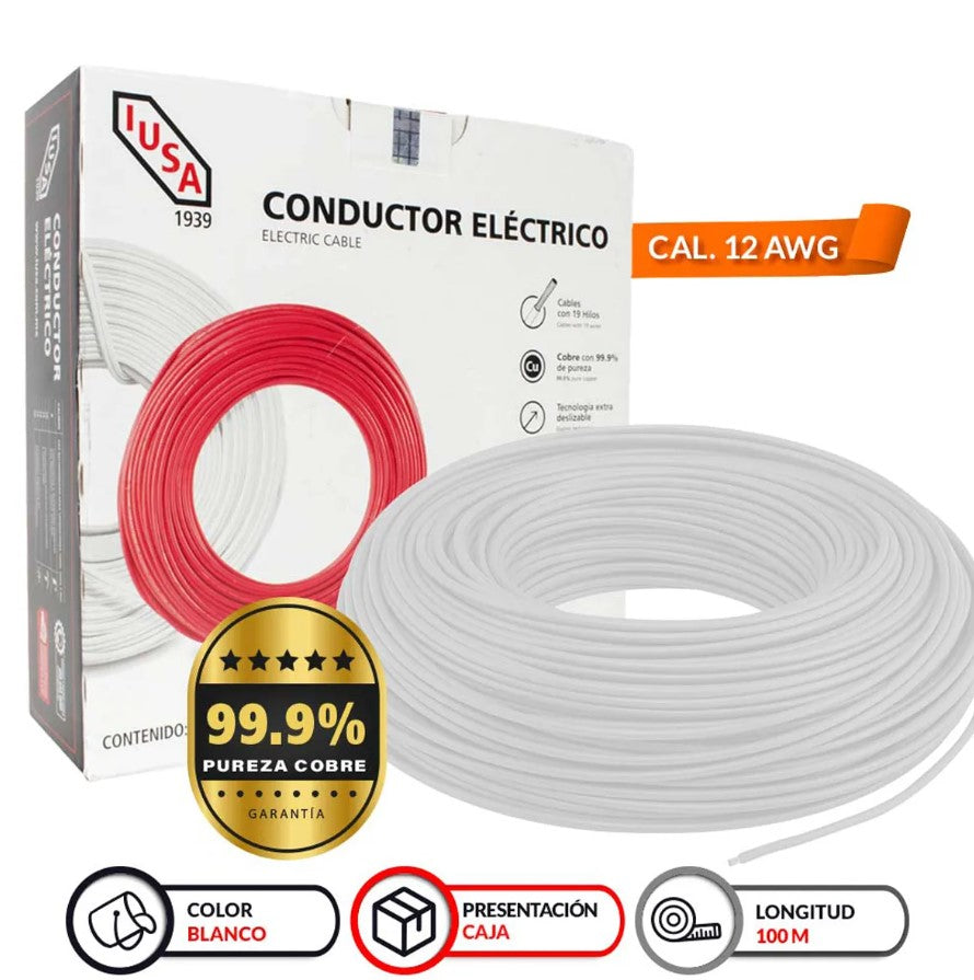 CABLE THW-LS IUSA #12 CAJA 100M BLANCO