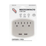 MULTICONTACTO CON USB Y SUPRESOR 270J