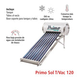 CALENTADOR SOLAR IUSA PRIMO 8 TUBOS 120L