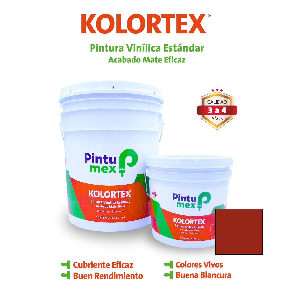 KOLORTEX ROJO TEJA 4 L