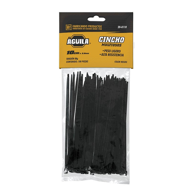 CINCHO PLASTICO 18KG 25CM x 3.5MM NEGRO