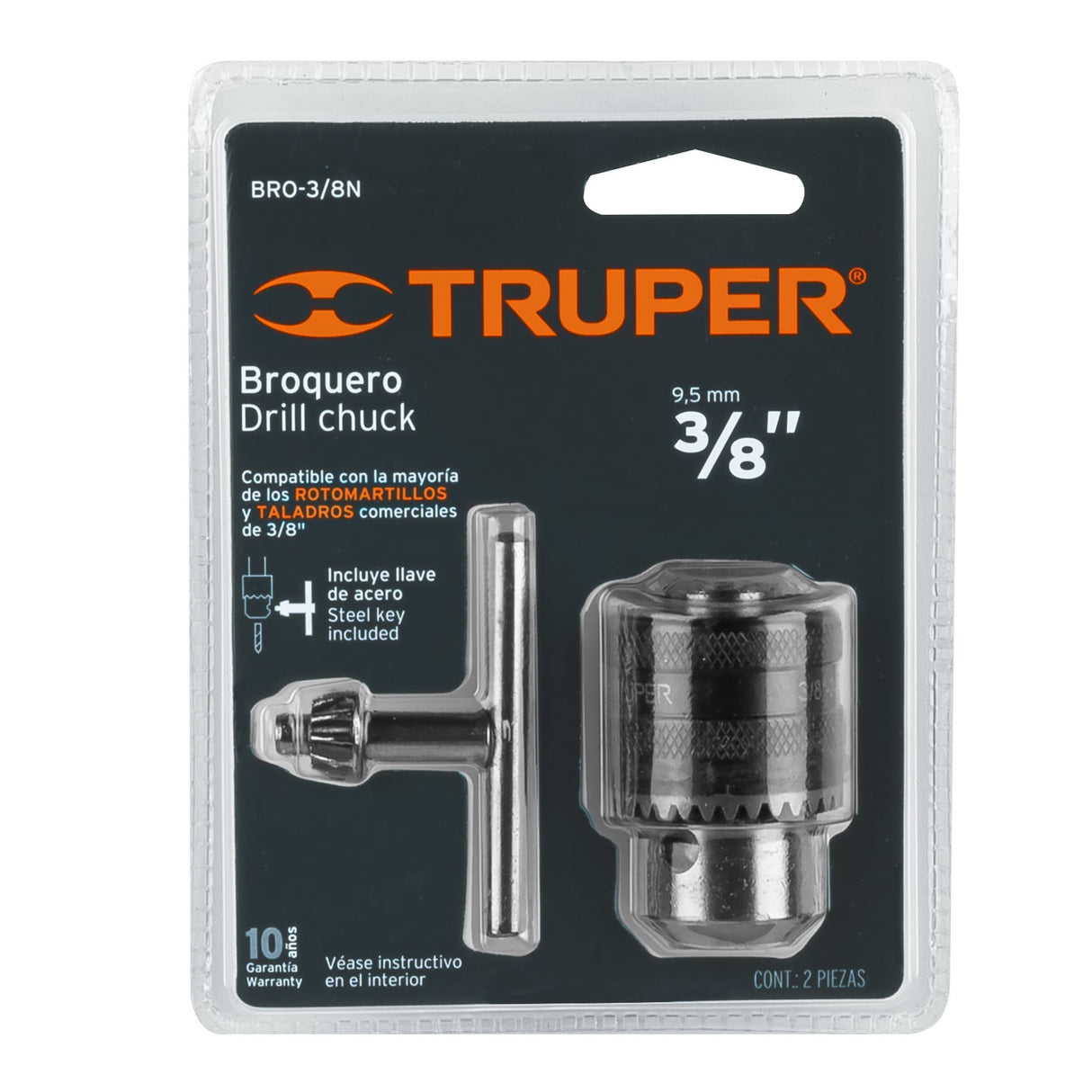 BROQUERO 3/8 C/LLAVE 3/8-24 TRUPER