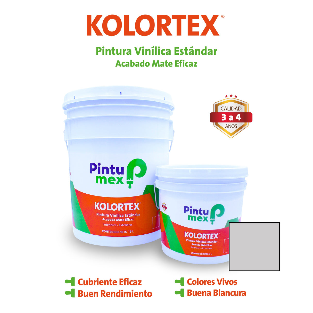 KOLORTEX GRIS NIEBLA 4 L.