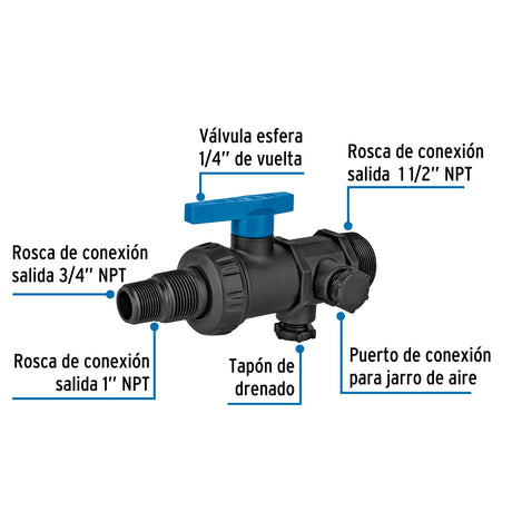 MULTICONECTOR TINACO C/ VALVULA FOSET