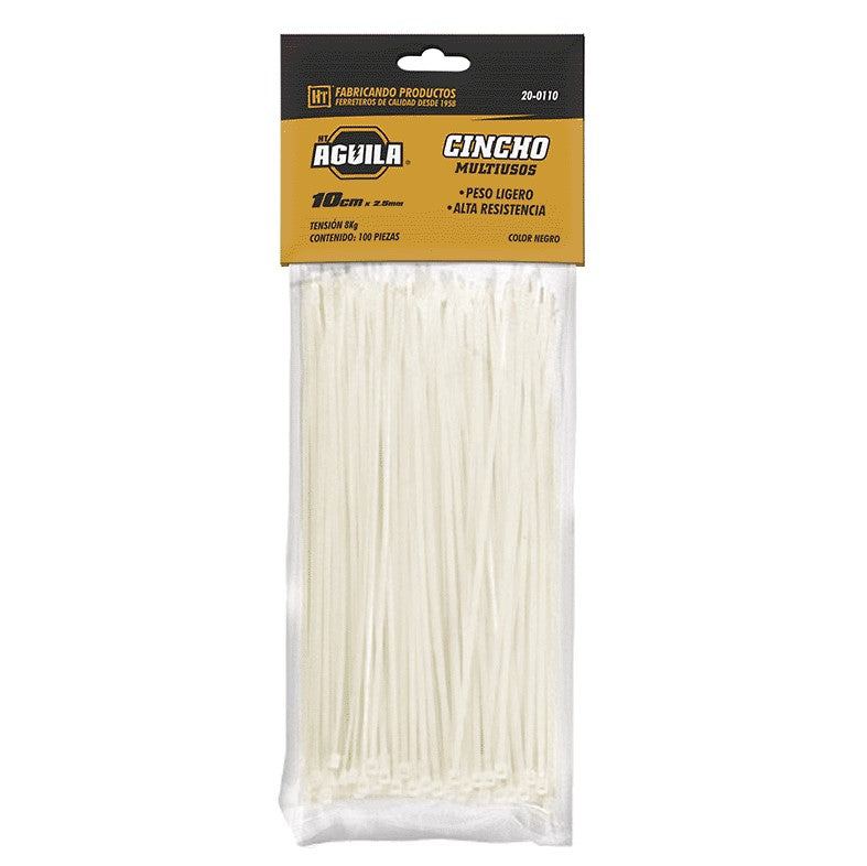 CINCHO PLASTICO 23KG 35CMX4.5 MM BLANCO