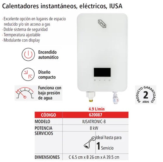 CALENTADOR INSTANTANEO ELECTRICO 8KW