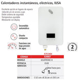 CALENTADOR INSTANTANEO ELECTRICO 8KW