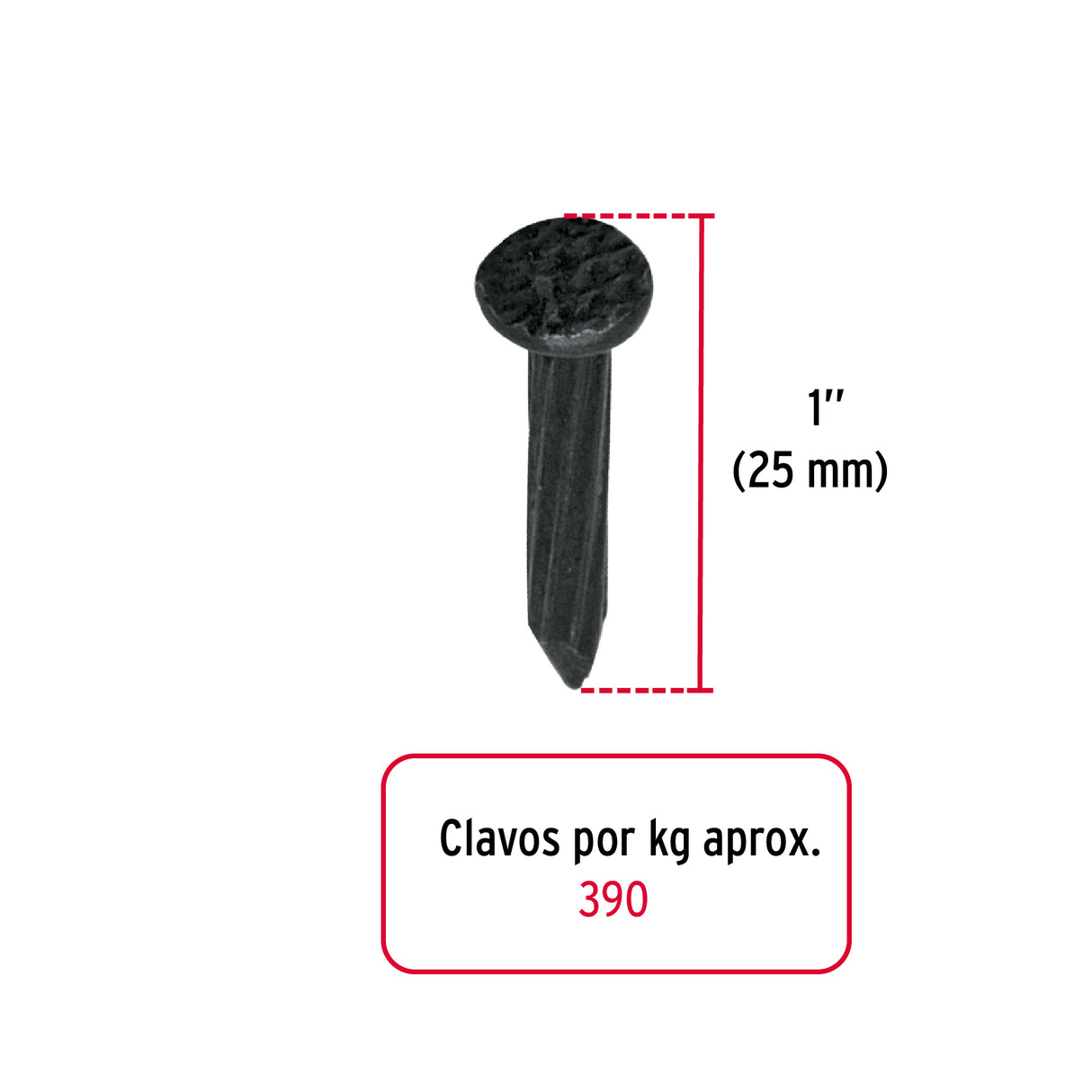 CLAVO CONCRETO NEGRO 1" CN X KILO