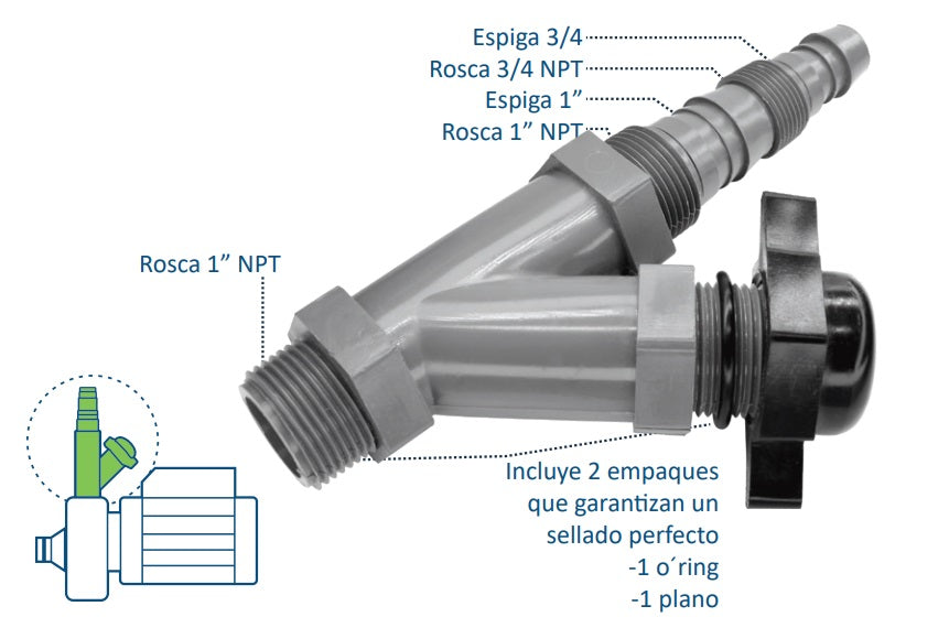 CONECTOR YEE 8 EN 1 PARA BOMBA, HULCEN