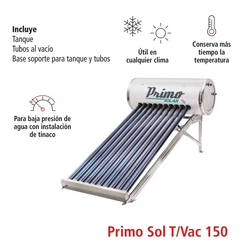 CALENTADOR SOLAR IUSA PRIMO 150L INOX T/