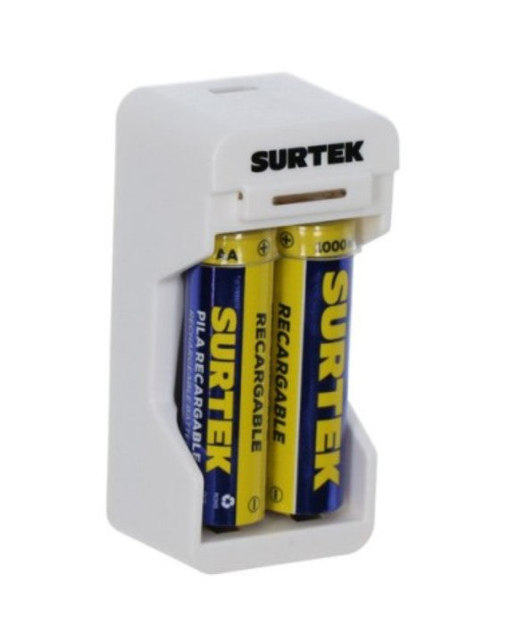 CARGADOR PILAS SURTEK AAA, AA + PILAS