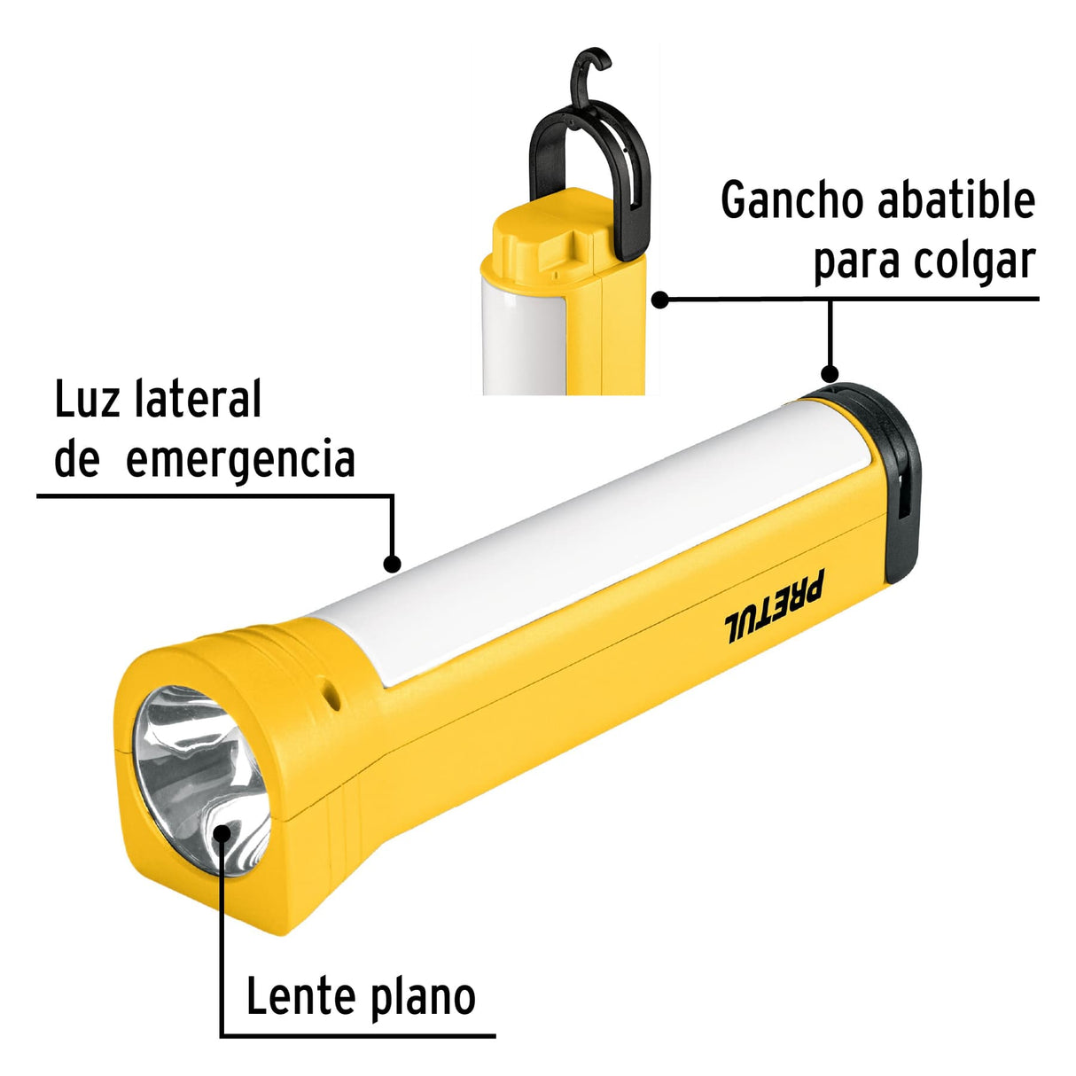 LINTERNA RECARGABLE DE LED 100LM PRETUL