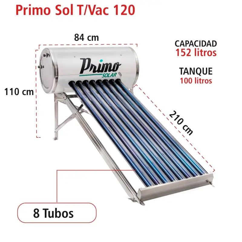 CALENTADOR SOLAR IUSA PRIMO 8 TUBOS 120L