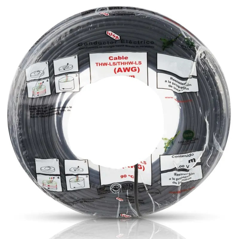 CABLE THW-LS IUSA #12 CAJA 100M NEGRO